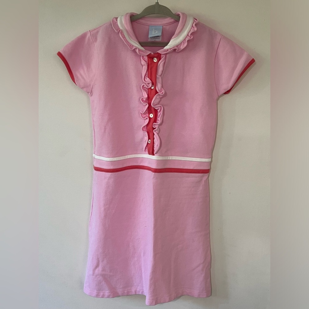 bella bliss Pink Dress with Red Trim